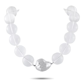 6.50ctw Diamond, 18K and Rock Crystal Necklace