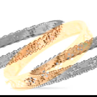 Van Cleef & Arpels Perlee Clovers 18K Diamond Bracelet: Van Cleef & Arpels Perlee Clovers 18K Rose Gold and Diamond Bracelet, Size Small - This small model Perlee Clovers bracelet by Van Cleef & Arpels is crafted in 18K rose gold and features the brand's s
