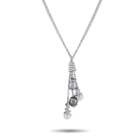 Yvel 6.20ctw Diamond, Pearl and 18K Lariat Necklace