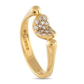 Tiffany & Co. Elsa Peretti 18K and Diamond Bean Ring