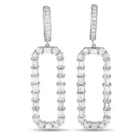 4.30ctw Diamond and 18K White Gold Earrings