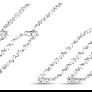 4.30ctw Diamond and 18K White Gold Earrings: 4.30ctw SI1-SI2/G-H Diamond and 18K White Gold Earrings - Featuring a sleek geometric design, these earrings make a striking addition to any ensemble. Crafted in 18K white gold, each earring showcases