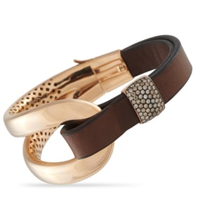 Papin 1.00ctw Diamond, 18K and Leather Bracelet