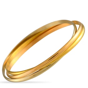 Cartier Trinity 18K Rose, Yellow, and White Gold Bangle