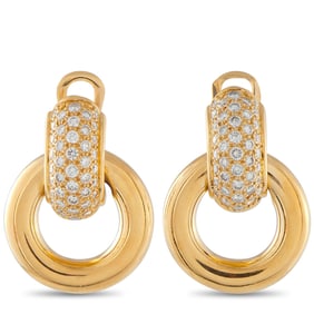 Chaumet 1.00ctw Diamond and 18K Yellow Gold Earrings