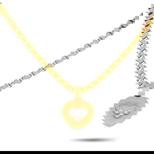 Chopard Happy Diamond 18K and Diamond Necklace: Chopard Happy Diamond 18K Yellow Gold and Diamond Pendant Necklace - This Chopard Happy Diamond necklace is both charming and sophisticated. At the center of the lustrous 18K Yellow Gold heart-shaped