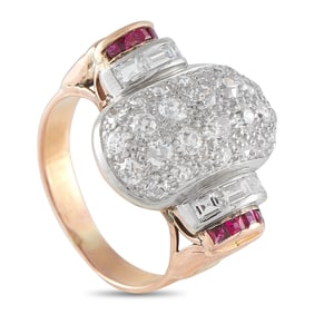 2.05ctw Diamond, Ruby and 18K Rose Gold Ring
