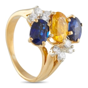 4.35ctw Sapphire, 0.50ctw Diamond and 18K Ring