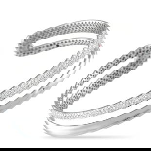 Roberto Coin Scalare 1.75ctw Diamond and 18K Bracelet: Roberto Coin Scalare 1.75ctw Diamond and 18K White Gold Cuff Bracelet - A sleek cuff bracelet from Roberto Coin's Scalare Collection, showcasing Italian elegance in solid 18K white gold. This rigid br