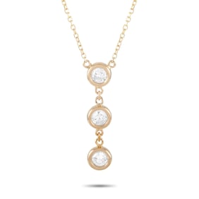 14K Yellow Gold and 0.35ctw Diamond 15" Necklace