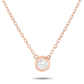 14K Rose Gold and 0.10ct Diamond 15" Necklace