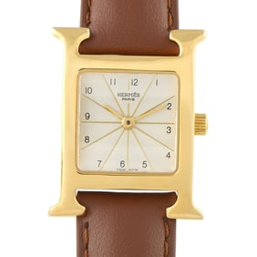 Hermes Heure H Gold Plated Steel Quartz Watch (HH1.210)