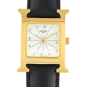 Hermes Heure H Gold Plated Steel Quartz Watch (RS1.201)