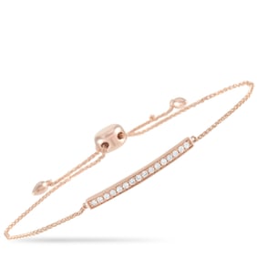 14K Rose Gold and 0.25ctw Diamond Adjustable Bracelet