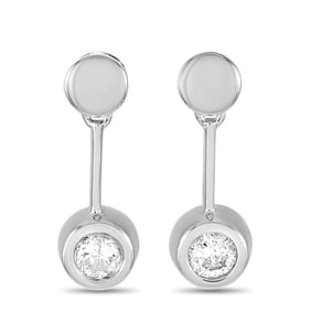14K White Gold and 0.25ctw Diamond Earrings