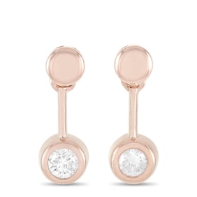 14K Rose Gold and 0.16ctw Diamond Drop Earrings