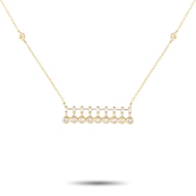 14K Yellow Gold and 0.25ctw Diamond 15" Necklace