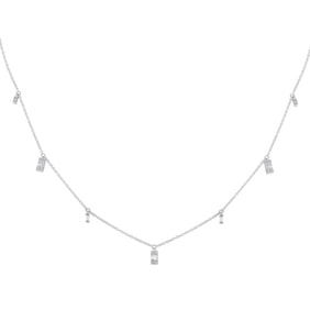 14K White Gold and 0.25ctw Diamond 16" Necklace