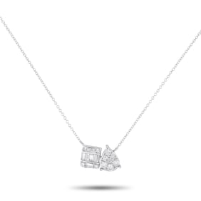 14K White Gold and 0.50ctw Diamond 15" Necklace