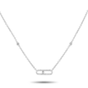 14K White Gold and 0.25ctw Diamond 17" Necklace