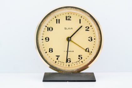 Vintage Soviet Era Slava 11 Jewel Alarm Clock