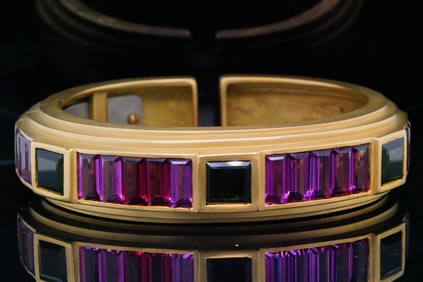 Kieselstein-Cord Tourmaline and Solid 18K Gold Bracelet