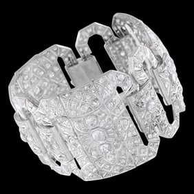18.50ctw VS2-SI1/G-H Diamond and Platinum Bracelet