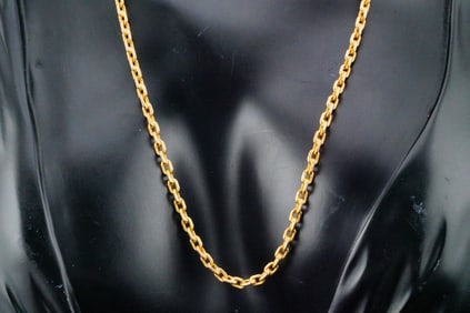 18K Yellow Gold 21" Designer Link Chain (21.7 grams)
