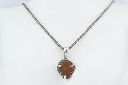 c. 103-76 BCE Widow's Mite Coin in Sterling Silver Necklace