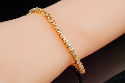 2.60ctw SI1-SI2/G-H Diamond and 14K 7" Bracelet