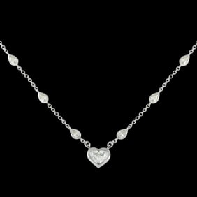 3.80ctw Diamond and 18K Necklace W/1.50ct IF/H Diamond