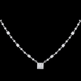 4.50ctw Diamond and 18K Necklace W/1.50ct VVS2/I Diamond