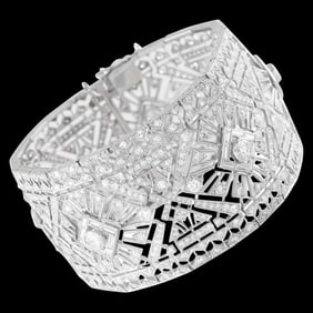 14.00ctw VS2-SI1/G-H Diamond and Platinum Bracelet