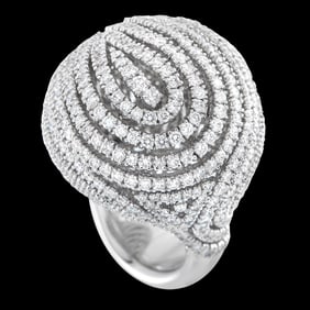 Palmiero 9.48ctw Diamond and 18K White Gold Ring
