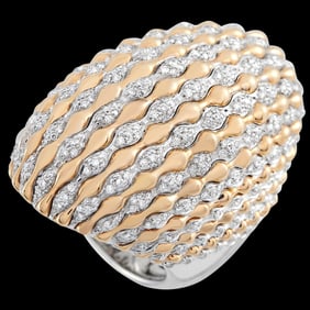 Palmiero 1.98ctw Diamond and 18K White/Rose Gold Ring