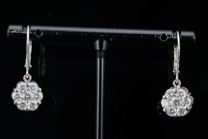 1.70ctw SI1-SI2/G-H Diamond and 14K 1.10" Earrings