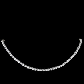 8.10ctw Diamond and Platinum 14" Tennis Choker Necklace
