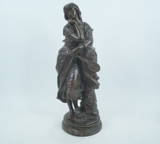 After Adrien Etienne Gaudez "Mignon" Bronze Sculpture