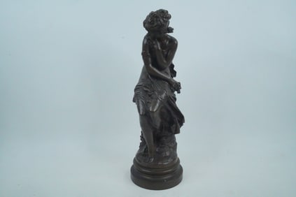 After Moreau "Young Woman with Flowers" Bronze