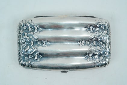 English Sterling Silver Art Nouveau Cigarette Case
