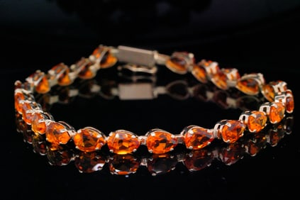 8.80ctw Citrine and 14K Yellow Gold 6.5" Bracelet