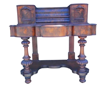 Victorian Walnut Rococo Revival Secretary Desk