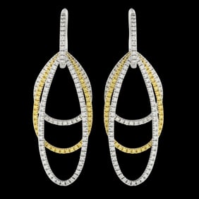 Gregg Ruth 3.70ctw Diamond 18K Drop Earrings