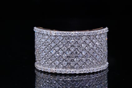 1.30ctw Diamond and 14K Yellow Gold 11.5mm Wide Ring
