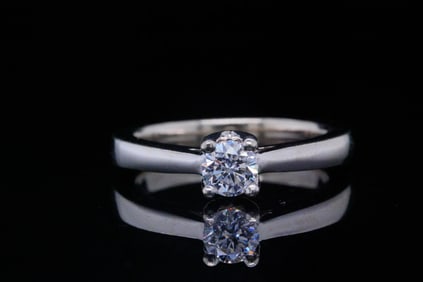 14K White Gold and 0.50ct Diamond Solitaire Ring