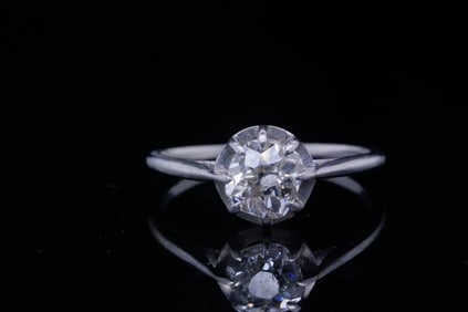 Platinum and 0.70ct Diamond Solitaire Ring
