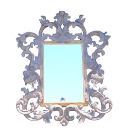 Oversized Vintage Carved Rococo-Style Wall Mirror