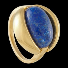 Cartier Vintage 14K Yellow Gold and Lapis Ring