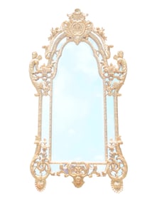 Ornate Giltwood Rococo-Style Wall Mirror