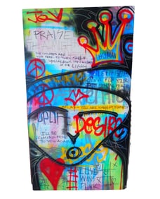 Contemporary Street Art Mixed Media on Canvas, 2016